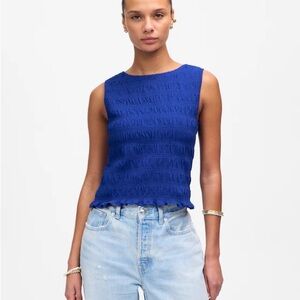 Madewell Royal Blue Textured Tank Top